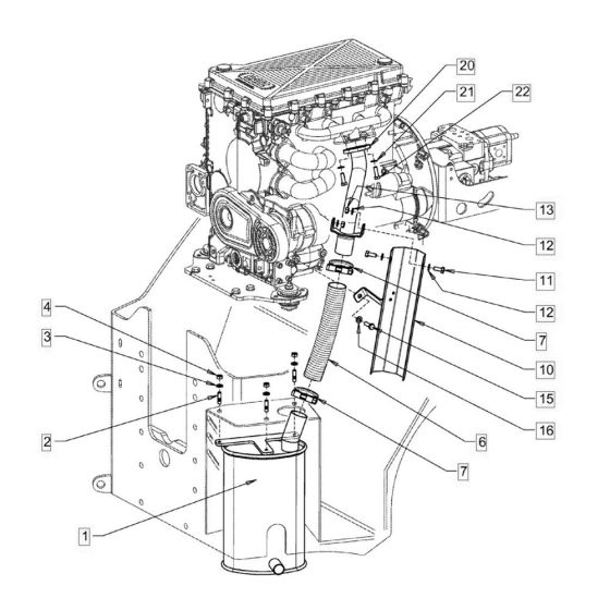 Exhaust System for Hamm HD10 - 12 (H171) Compaction Roller