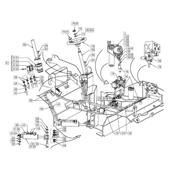 Steering for Hamm HD10 - 12 (H171) Compaction Roller