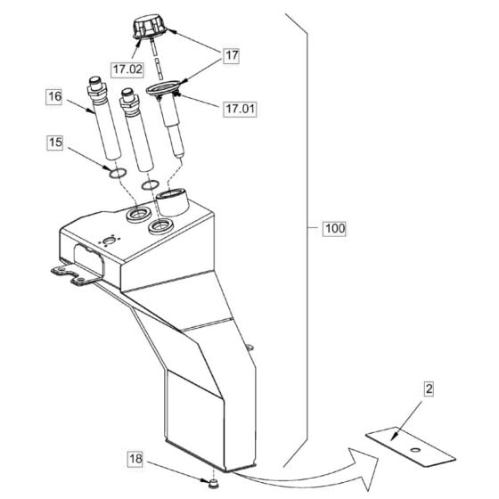 Oil Tank for Hamm HD13 - 14 (H172) Compaction Roller