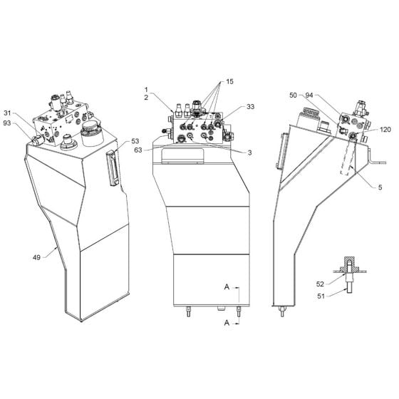 Oil Tank Assembly for Hamm HD13i - 14i (H231) Roller