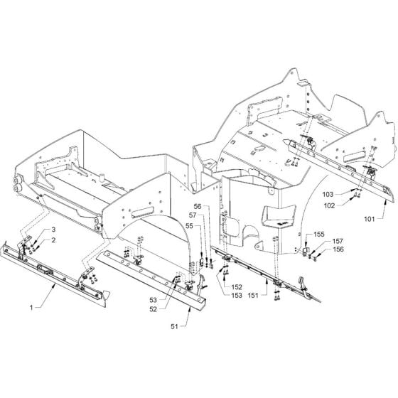 Scraper (HD14i) Assembly for Hamm HD13i - 14i (H231) Roller