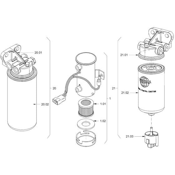 Fuel Filter Assembly for Hamm HD13i - 14i (H231) Roller