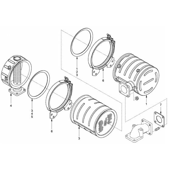 Exhaust Filter Assembly for Hamm HD13i - 14i (H231) Roller