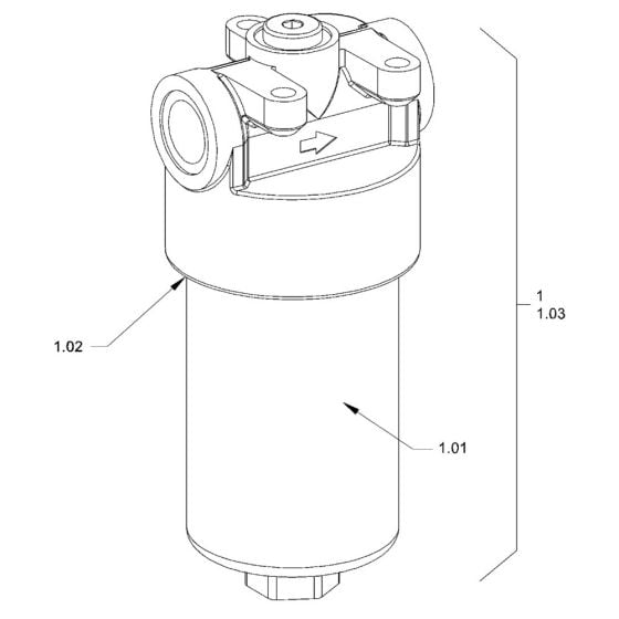 Filter (Hydraulic Oil) for Hamm HD13i - 14i (H231) Roller