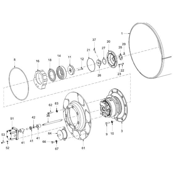 Roller Drum (HD18) Assembly for Hamm HD18 - 20 (H292) Roller