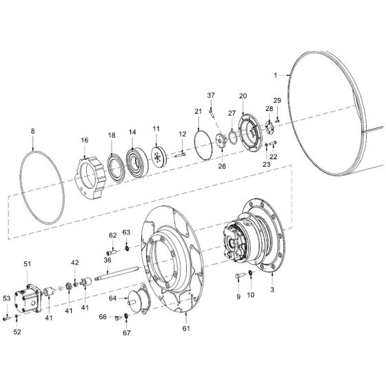 Roller Drum (HD20) Assembly for Hamm HD18 - 20 (H292) Roller