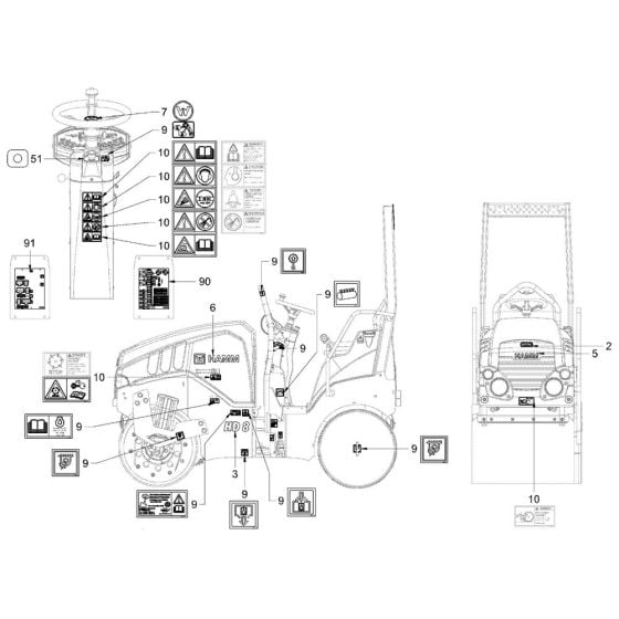 Decals for Hamm HD18 - 20 (H292) Roller