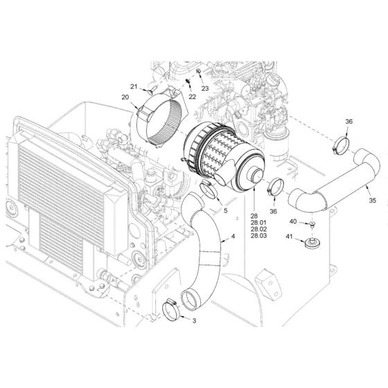 Air Filter Assembly for Hamm HD18 - 20 (H292) Roller