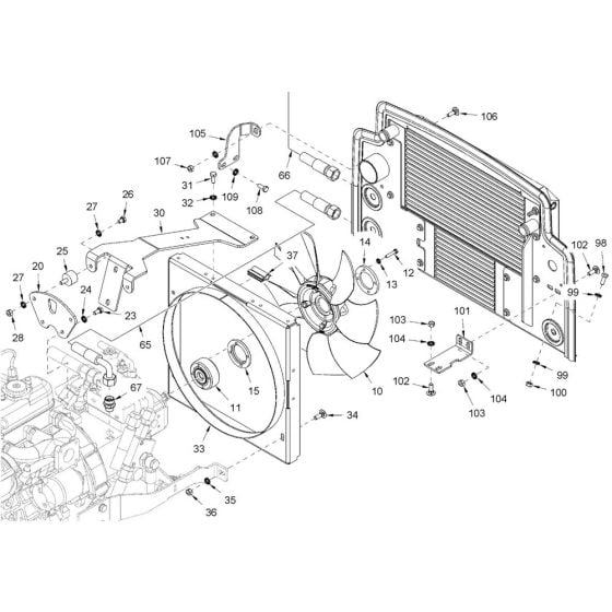 Cooling (Engine/Hydraulic Oil) Assembly for Hamm HD18 - 20 (H292) Roller