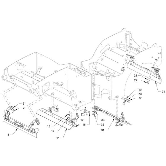 Foldable Scraper (HD18) Assembly for Hamm HD18 - 20 (H293) Rollers