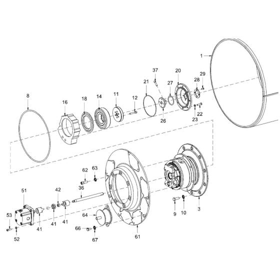 Roller Drum (HD20) Assembly for Hamm HD18 - 20 (H293) Rollers