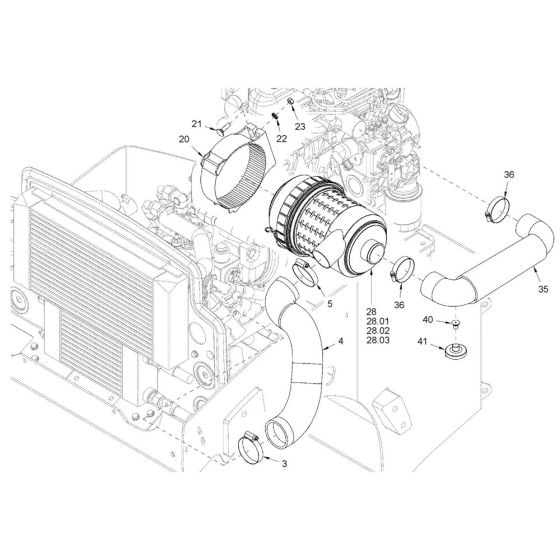 Air Filter Assembly for Hamm HD18 - 20 (H293) Rollers