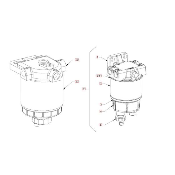 Fuel Filter for Hamm HD50 (H290) Compaction Roller