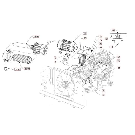 Air Filter for Hamm HD50 (H290) Compaction Roller