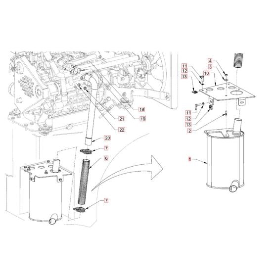 Exhaust System for Hamm HD50 (H290) Compaction Roller