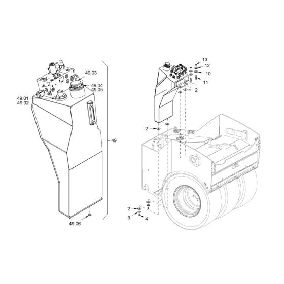 Hydraulic Oil Tank for Hamm HD50 (H290) Compaction Roller