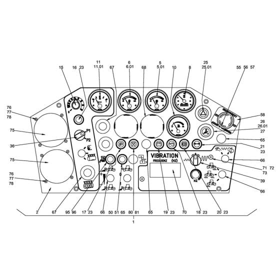 Instrument Panel Assembly for Hamm HD70 - 75 (H152) Roller