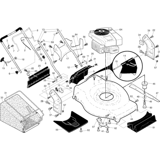 Frame and Engine Assembly for Husqvarna HD775HW Consumer Lawn Mower