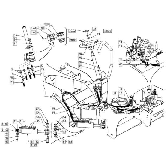 Steering for Hamm HD8 - 10C (H170) Compaction Roller