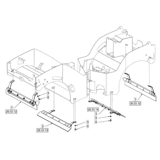 Scraper (Version HD 8) for Hamm HD8 - 10C (H170) Compaction Roller