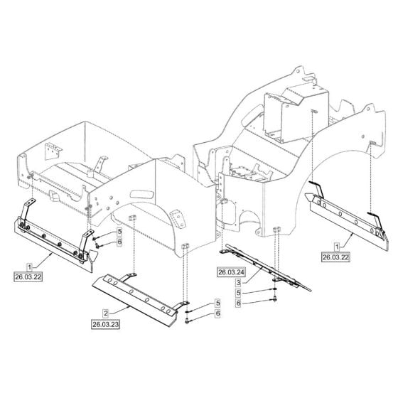 Scraper (Version HD 10C) for Hamm HD8 - 10C (H170) Compaction Roller