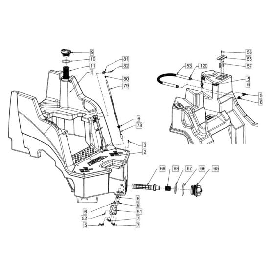 Water System Sprinkling for Hamm HD8 - 10C (H170) Compaction Rollers