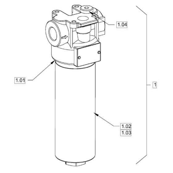 Filter (Hydraulic Oil) for Hamm HD8 - 10C (H170) Compaction Roller