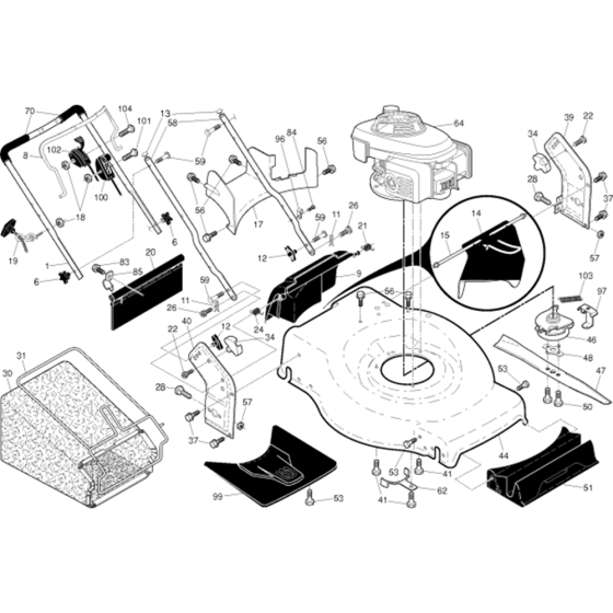 Frame Assembly for Husqvarna HD800BBC Consumer Lawn Mower