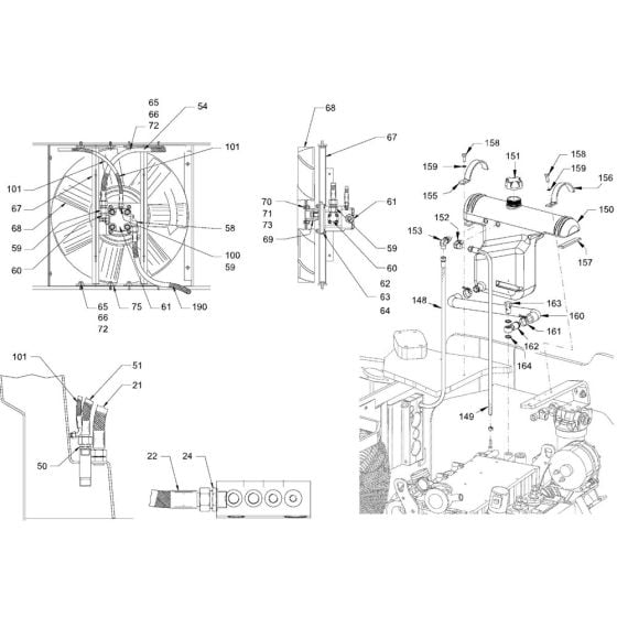 Cooling (Engine/Hydraulic Oil) Assembly for Hamm HD90 (H245) Rollers