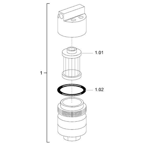 Filter (Hydraulic Steering) Assembly for Hamm HD90 (H245) Rollers