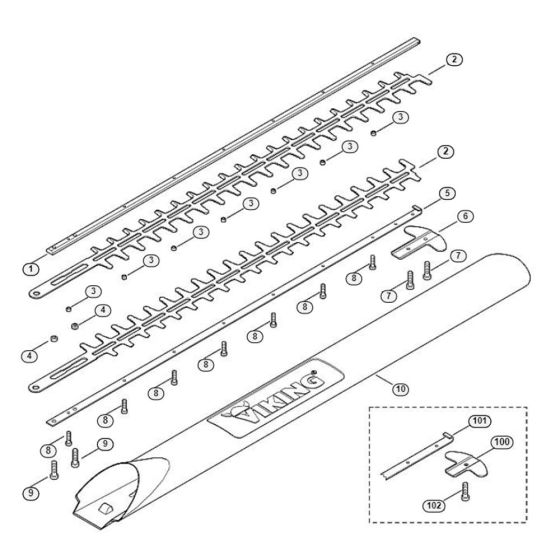 Cutter Bar Assembly  for Stihl/ Viking HE 615 Electric Hedge Trimmers