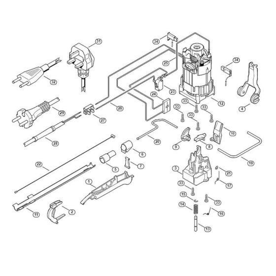 Electric Motor, Switching System Assemlby  for Stihl/ Viking HE 810 Electric Hedge Trimmers