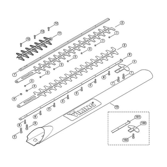 Cutter Bar Assembly  for Stihl/ Viking HE 815 Electric Hedge Trimmers