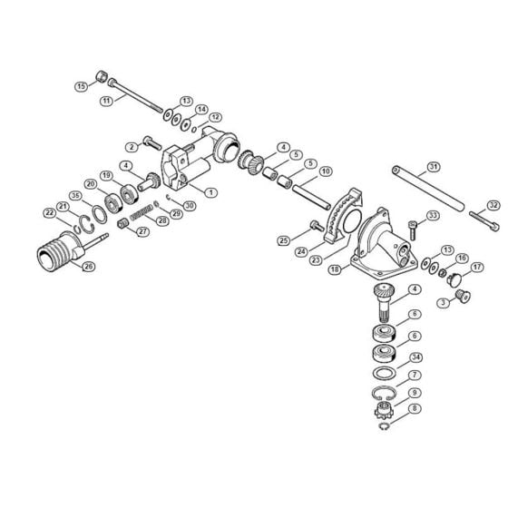 Gear Head HG 900 Assembly  for Stihl/ Viking HEL 600 Electric Long Reach Hedge Trimmers