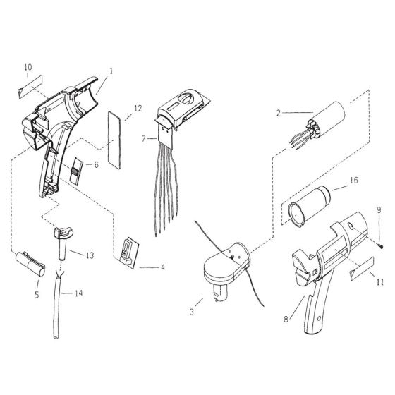 Complete Assembly for Makita HG550V Heat Gun