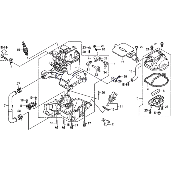 Crankcase Set Assembly for Honda HHB25E Blower