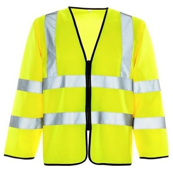 High Visibility Long Sleeved Waistcoat - Yellow, Size: XXL