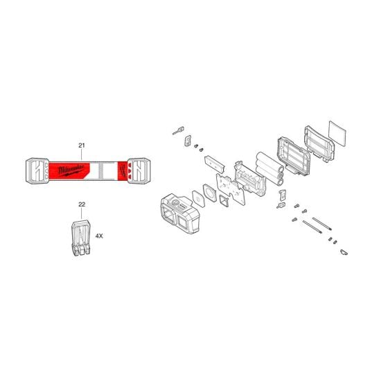 Complete Assembly for Milwaukee HL-SF Personal Light