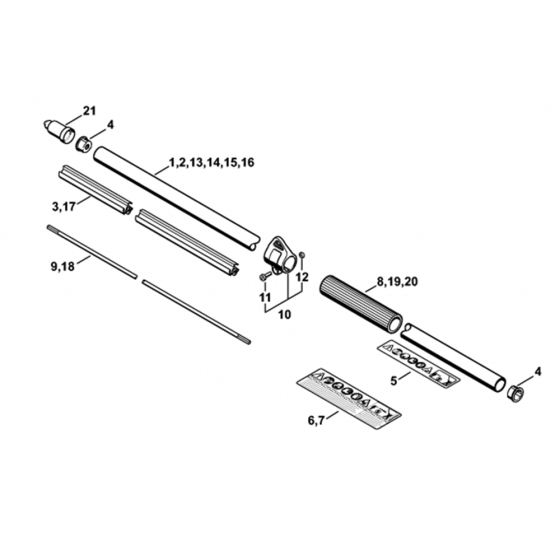 Drive Tube Assembly  Assembly for Stihl HL100 Long Reach Hedgetrimmers