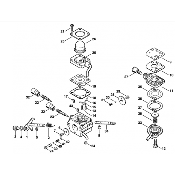 Carburetor C1Q-S88 (03.2006) Assembly for Stihl HL100 Long Reach Hedgetrimmers