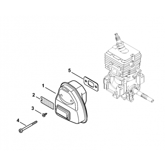 Muffler Assembly for Stihl HL56K Long Reach Hedgetrimmers