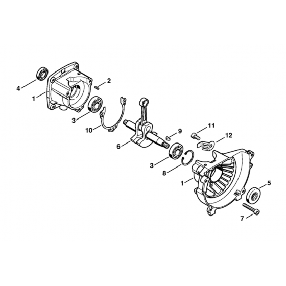 Crankcase Assembly for Stihl HL73 Long Reach Hedgetrimmers