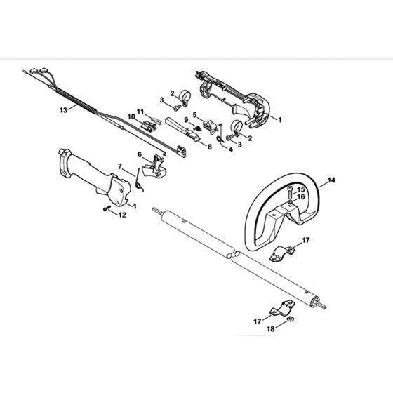 Handle  Assembly for Stihl HL75 Long Reach Hedgetrimmers