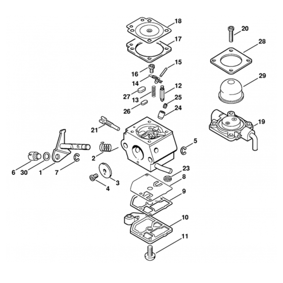 Carburetor C1Q-S56 (16.2001) Assembly for Stihl HL75 Long Reach Hedgetrimmers