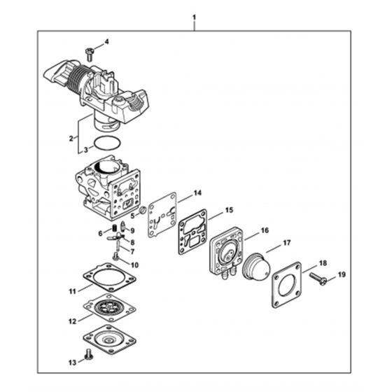 Carburetor 4149/02 from Serial Number 514501524 Assembly for Stihl HL92C Long Reach Hedgetrimmers