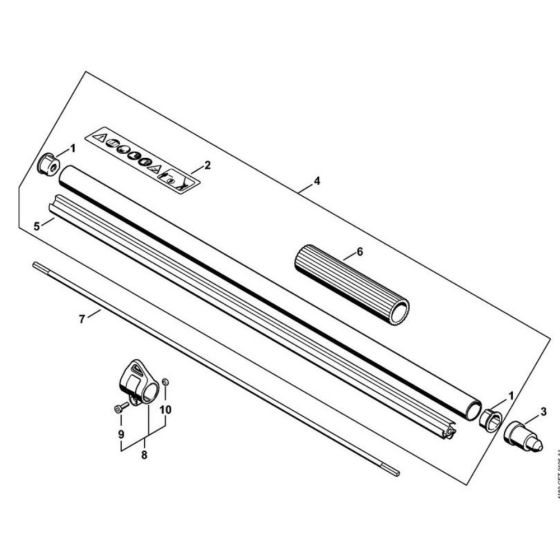 Drive tube assembly for Stihl HL 95 Long Reach Hedge Trimmer