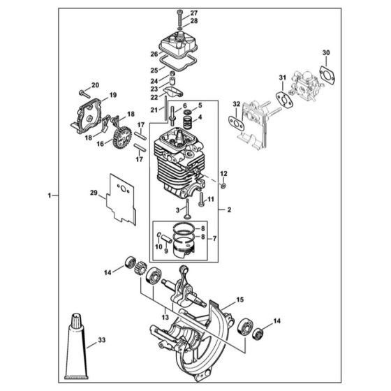 Engine Ø 38 mm for Stihl HL 95 Long Reach Hedge Trimmer