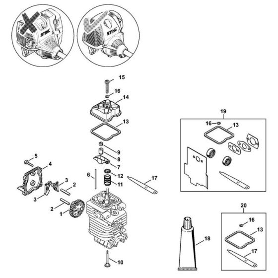 Valve timing gear for Stihl HL 95 Long Reach Hedge Trimmer