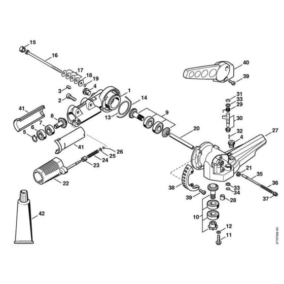 Angle drive, adjustable thru 125° for Stihl HLE 71 Long Reach Hedge Trimmer