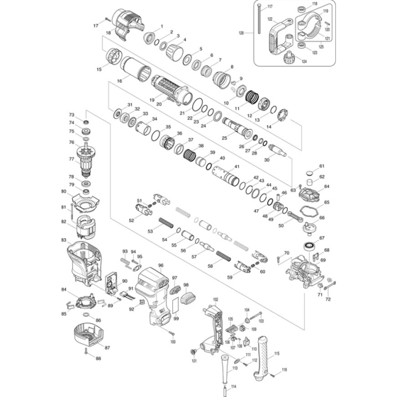 Main Assembly for Makita HM1111C Demolition Hammer Drill